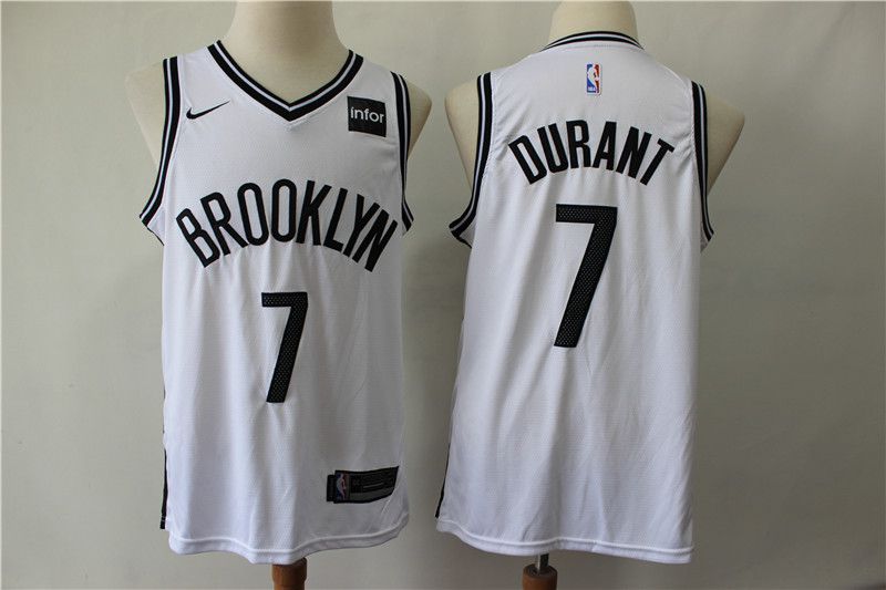 Men Brooklyn Nets #7 Durant White Nike Game NBA Jerseys->brooklyn nets->NBA Jersey